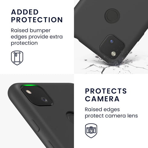 kwmobile Case Compatible with Google Pixel 4a Case - TPU Silicone Phone Cover with Soft Finish - Black Matte...