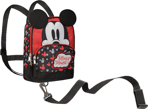 Mickey Mouse Harness Backpack for Toddlers - Mickey Backpack for Kids Bundle with 10" Mini Mickey Mouse Backpack, Water Bottle, Stickers, More | M...