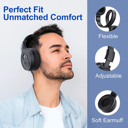 F4 Rechargeable & Portable Personal FM Radio Headphones with Best Reception, FM Headset Radio Receiver for Meeting, Daily Works, Hiking, Jogging.....