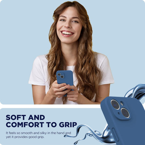 SURPHY Compatible with iPhone 14 Case with Screen Protector (Camera Protection + Soft Microfiber Lining) Liquid Silicone Phone Case 6.1 inch 2022,...