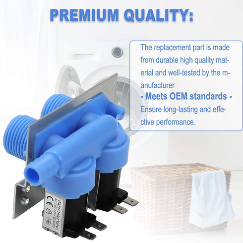285805 Water Inlet Valve - Compatible with Whirlpool Kenmore May.tag and GE Washers wtw8500dc wtw4955h wtw5100vq2 417.97912702,110.92588210, 41797822700 (2 Year WARRANTY?