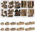 PH PandaHall 100Pcs Assorted Sizes of Antique Bronze Ribbon Clamp End Crimps Bracelet Bookmark Leather Pinch Crimps Sets Size 8-25x6-8x5mm in Box ...