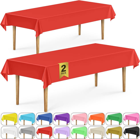 DecorRack 2 Rectangular Tablecloths BPA-Free Plastic, 54 x 108 inch, Dining Table Cloth, Rectangle Table Cover for Parties, Picnic, Camping and Ou...
