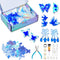 WOOYAS Earring Making Kit 50Pcs Blue Dream Theme Jewelry Making Kit 4-6 Pairs Fashion Colorful DIY Acrylic Earrings Kits for Women...