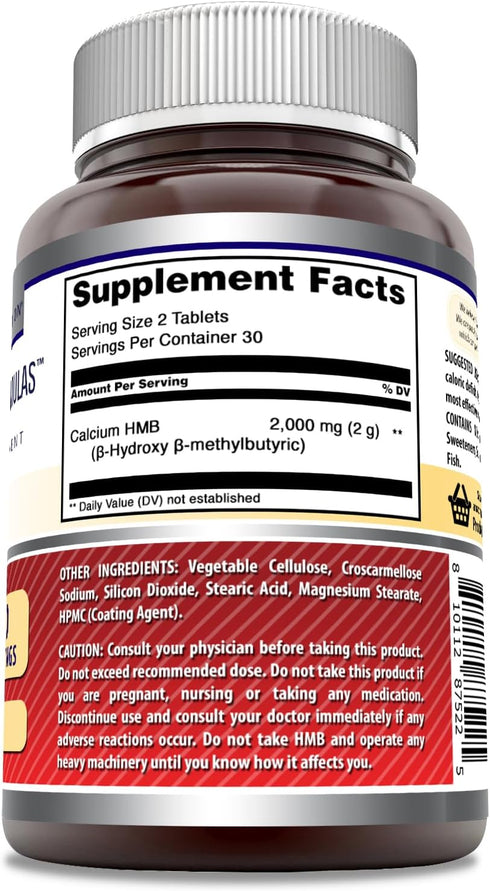 Amazing Formulas HMB 2000mg per Serving Tablets Supplement | Non-GMO | Gluten Free | Made in USA (60 Count)...