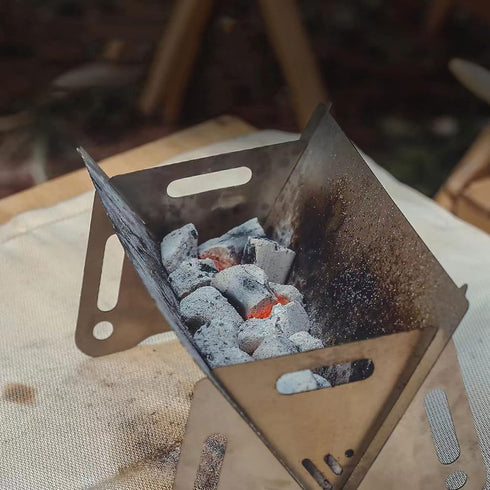 Wood Burning Camping Stove Folding With Pot Stand Portable Stainless Steel Grill Backpacking Stove For Hiking Picnic...