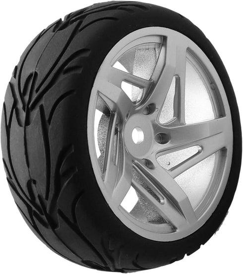 Mxfans RC 12mm Hux Wheel Rims & Rubber Tires for RC 1:10 On Road Drift Car Pack of 4...