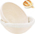 Banneton Bread Proofing Basket, Banneton Basket Set of 2, 9 inch Sourdough Proofing Basket Round Proofing Bowls Handmade Rattan Baskets and Liners...