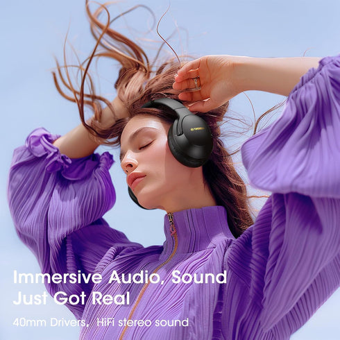 Bluetooth Headphones, 80H Playtime Headphones Wireless Bluetooth with 3 EQ Modes, Over Ear Headphones Wireless with Microphone, HiFi Stereo Sound,...