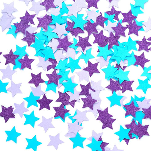Star Confetti for Table Wedding Birthday Party Decoration,1.2 inch in Diameter(turquoise blue,lavender,purple,200pc)...