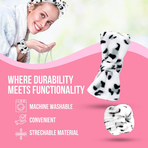 Skincare Spa Headband and 2 Wristband Sets for Face Wash, Soft Wrist Towels to Prevent Water Spills, Beauty & Personal Care Sweat Bands & Head Ban...