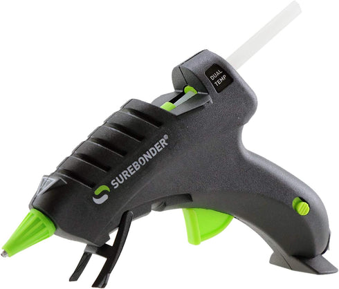 Surebonder Mini Hot Glue Gun With Dual Temperature, Includes 12 Glue Sticks, 20W, 120V, Bond a Variety of Materials Including Delicate Fabrics and...