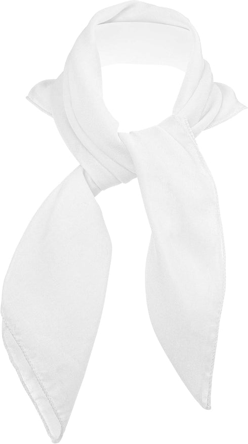 Skeleteen Chiffon Head Neck Scarf - White Classic Retro Sheer Square Head Scarves Handkerchiefs Handbag Ties for Women and Girls...
