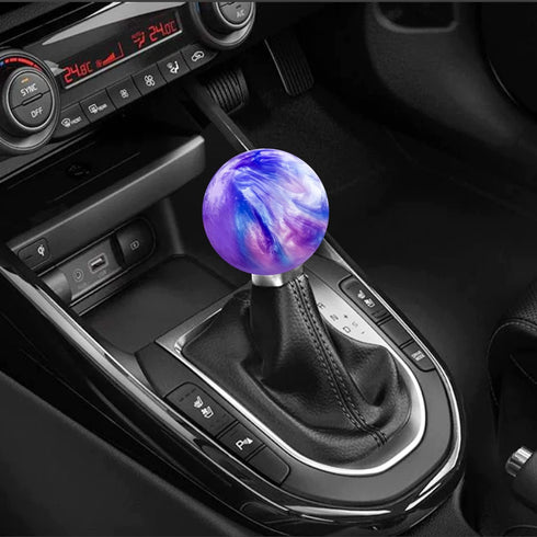 Purple Weighted Round Ball Shift Knob M12*1.25 Universal Mars Style Gear Shifter Knobs Fit for 5 6 Speed Manual and Automatic Vehicles with Three ...