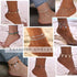 Bohemian Layered Shell Anklet for Women Cowrie Ankle Bracelets Gold Multilayer Anklets Adjustable Anklets Chain Bracelet Summer Beach Foot Ankle C...