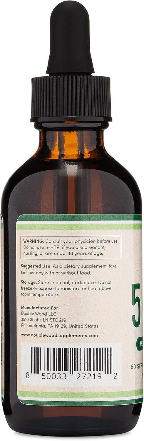 5HTP Liquid Drops - More Absorbable and Effective Than 5 HTP Capsules (60 Servings of 50mg 99%+ 5-HTP) Serotonin Supplement for Mood, Sleep, and R...