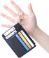Teskyer Slim Wallet for Women, RFID Blocking Credit Card Holder Wallet with Zipper Pocket and Easy to Attach Keychain - Lichee Black...