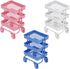 1:12 Miniature Dollhouse Handcart Mini Shopping Cart 3 Layers Storage Display Shelf with Wheels Kitchen Furniture Decoration(Pink)...