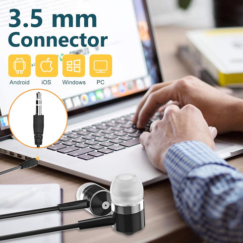 Earbud Headphones Bulk Wired Earphones Mixed Colors 10 Packs Compatible with iPhone Smartphone Computer Laptop MP3 School Classroom...