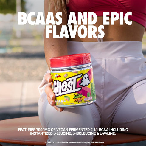 GHOST BCAA Powder Amino Acids Supplement, Lemon Crush - 30 Servings - Sugar-Free Intra, Post & Pre Workout Amino Powder & Recovery Drink, 7G BCAA...