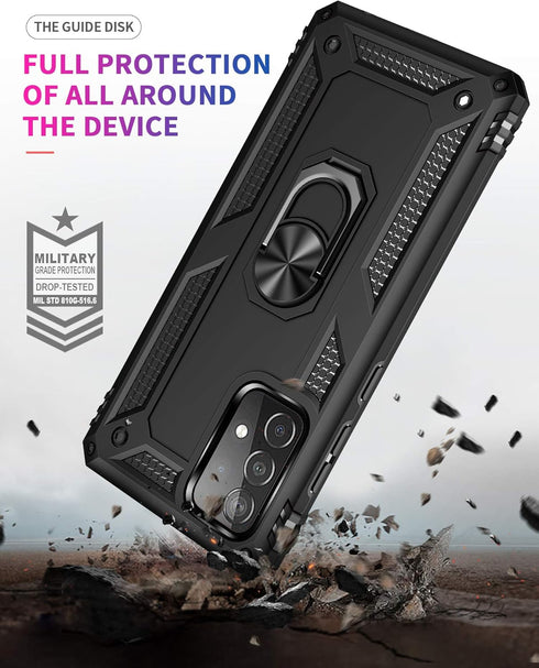 Military Grade Drop Impact for Samsung Galaxy A52 5G Case 360 Metal Rotating Ring Kickstand Holder Armor Heavy Duty Shockproof Cover for Galaxy A5...