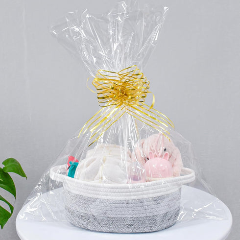 ABenkle Small Woven Basket, 12"x 8" x 5" Cute Small Basket, Rope Room Shelf Storage Basket, Cat Dog Toys Basket Chest Box, Empty Decorative Gift B...