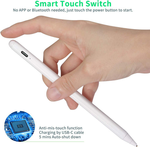 iPhone Stylus Pen, Active Capacitive Digital Pencil Stylus for iPhone Pen,Good for Sketching and Note-Taking Touch Screen Pens with Type-C Recharg...
