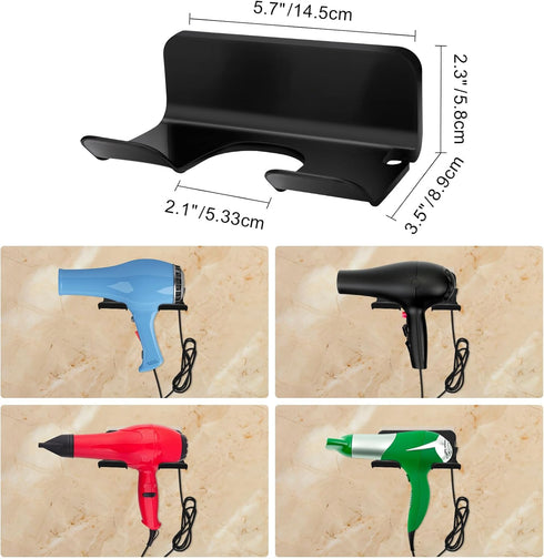 Hair Dryer Holder, Blow Dryer Holder Wall Mounted, Self Adhesive Wall Mountable Bathroom Organizer for Hair Care Tools,Compatible with Most Hair D...