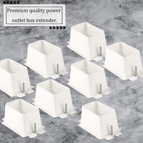 8pcs BE1-2 Electrical Outlet Box Extenders, 1 Gang/Single Gang Electric Box Extension with 16pcs Screws Power Switch Receptacles Accessories (Whit...