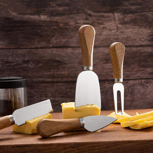 Cheese Knives Set with Wooden Handle, Mini Steel Stainless Cheese knife set for Charcuterie and Cheese spread Mini Serving Tongs Spoons Forks Toot...