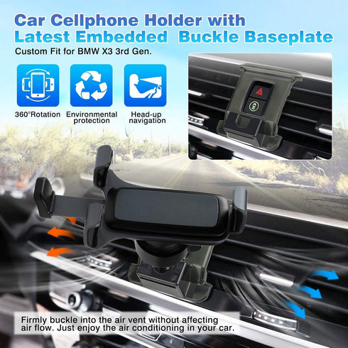 Car Phone Holder for 2018-2021 BMW X3(NOT for 22-23)/X4 2019-2021 Accessories Air Vent Cell Phone Mount Handsfree Thick Case Friendly Car Mount fo...