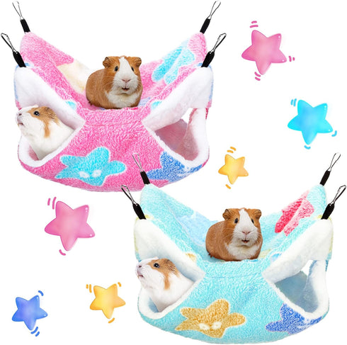 Boao 2 Pcs Guinea Pig Rat Hammock Guinea Pig Hamster Ferret Hanging Hammock Guinea Pig Accessories for Small Animals Chinchilla Parrot Sugar Glide...