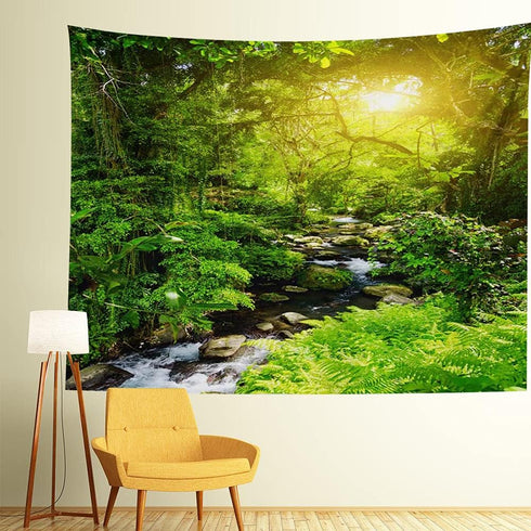 Llamazing Forest Creek Landscape Tapestry - Home Decor for Living Room and Bedroom - Magic Curtain (90.5''L70.8''W)...