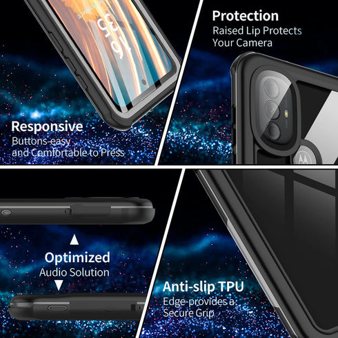 GOLDJU for Motorola Moto G Power 2022 Case Waterproof, 360° Full Body Protection Built-in Screen Protector Heavy Duty Cover IP68 Underwater Shockp...
