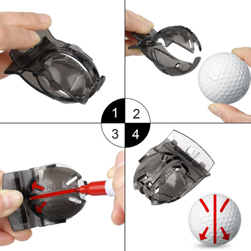 8 Pack Golf Ball Marker Liner Drawing Marker, 4 Golf Ball Marker Stencil and 4 Color Golf Ball Markers, Golf Ball Line Marker Tool, Golf Ball Alig...