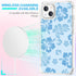 Blue Hibiscus Phone Case Compatible with iPhone 13 6.1 Inch - Shockproof Protective TPU Clear Cute Blue Flower iPhone Case Designed for iPhone 13 ...