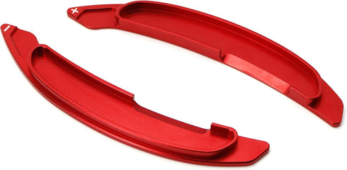 iJDMTOY Sports Red CNC Billet Aluminum Large Paddle Extensions Compatible With Mitsubishi 2008-2016 Lancer Evolution Evo X 10 Outlander, etc...