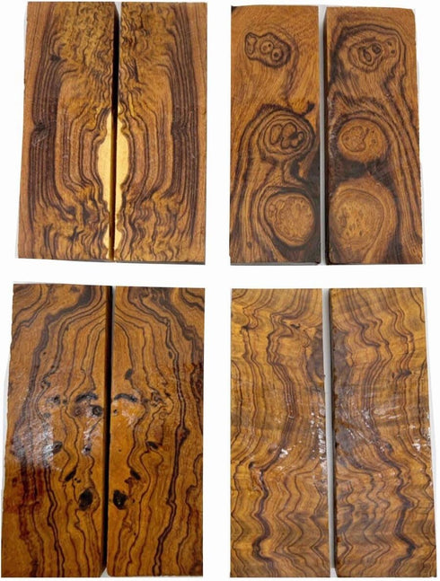 IECAP LLC Bookmatched Ironwood (Burl Ball Pattern) Knife Handle Scales – Knife Handle Materials – Natural Wood Knife Scales for DIY Crafts – Size ...