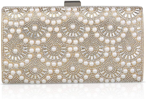 Fashion Party Evening Handbags Pearl Clutch Purses For Women & Girls...