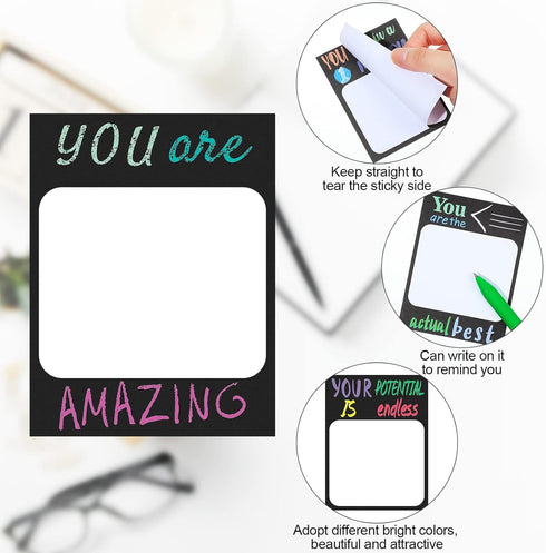 12 Pcs Modern Appreciation Sticky Notes 3 x 4 Inch Funny Inspirational Sticky Note Motivational Memo Pads Cute Positive Note Pads School Office Su...