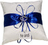 he andi 7.8" Satin Double Hearts Decoration Wedding Ring Bearer Pillow (Blue)...