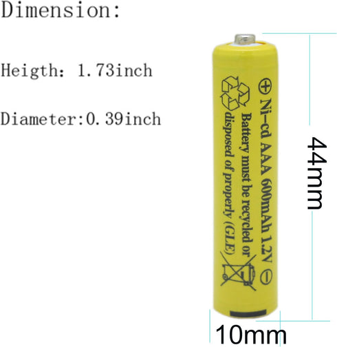 GEILIENERGY NiCd AAA 1.2V 600mAh Triple A Rechargeable Batteries for Solar Light Solar Lamp Garden Light(12 PCS)...