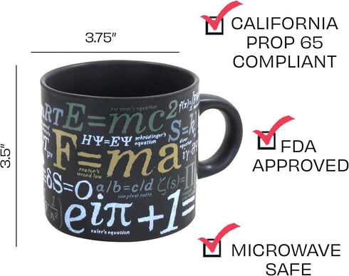 The Unemployed Philosophers Guild Math Mug - Sip Your Coffee While Learning Famous Mathematical Formulas and Equations, Comes in a Fun Gift Box, 1...