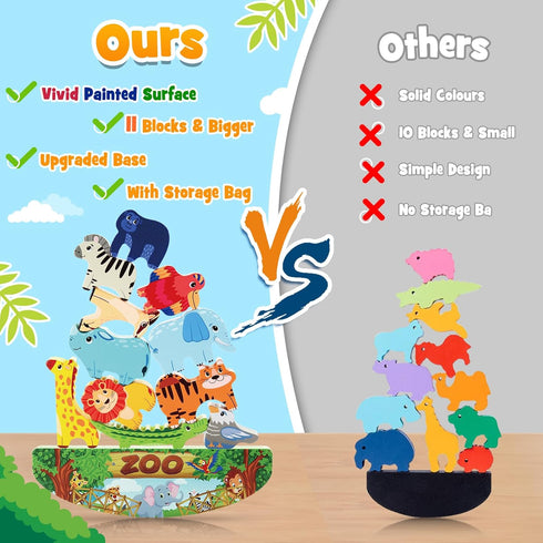 Animals Montessori Toddler Toys 2 3 4 5 6 7 Year Old Boys Girls Wooden Animal Blocks Stacking Toy Kids Birthday for Boy Girl Age 3-7 Educational T...