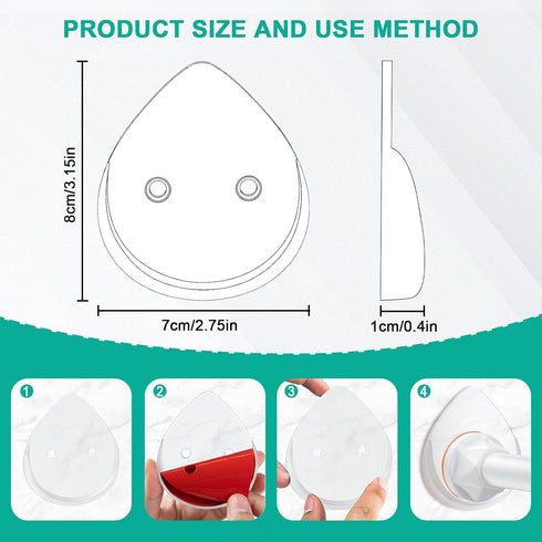 Shower Curtain Rod Holder - No Drilling Adhesive Shower Rod Holders for Wall?Heavy Duty Tension Rod Holder , Waterproof?2 Pack?Transparent Color (...