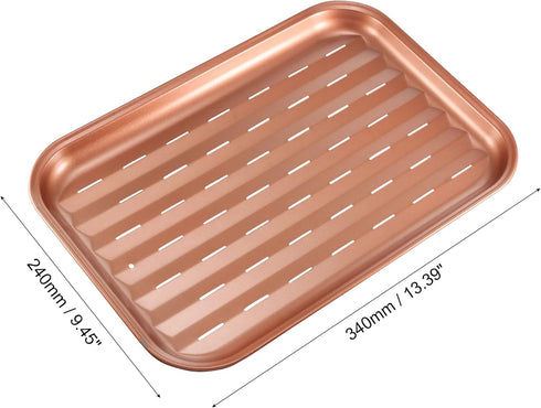 uxcell BBQ Grill Pans Carbon Steel Non-Stick Barbecue Trays for Grilling Meat, Vegetables and Seafood...
