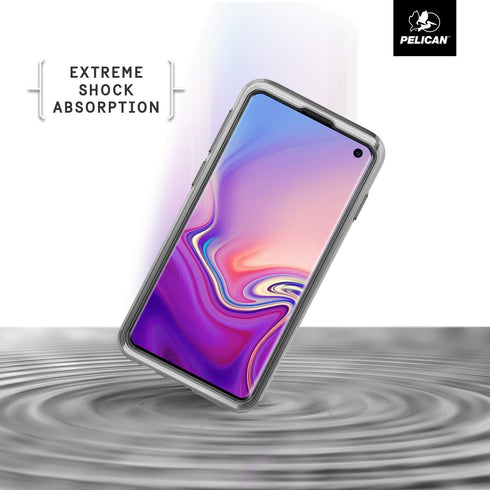 Pelican Voyager Phone Case for Samsung Galaxy S10 (Clear/Gray)...