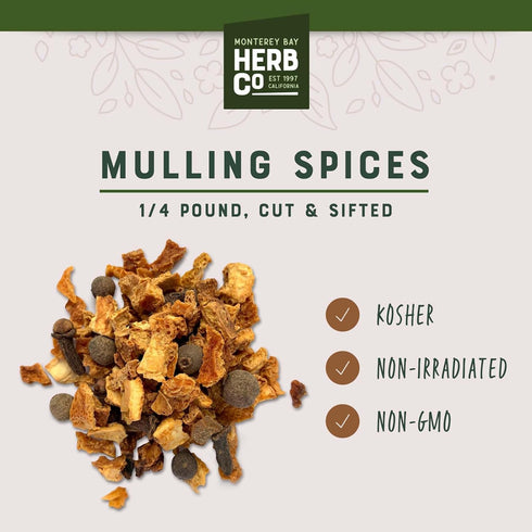 Monterey Bay Herb Co. Mulling Spices | Used to Flavor Tea, Fruit Juices & Wine | 1/4lb bag...
