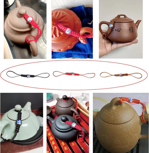 6 Pack Teapot Rope Hand-Woven Glass Kettle Ropes Ceramic Teapots Lid Anti-drop Cord Wire Yixing Clay Pot Handle Tied Rope Anti-fall Lids Ropes Por...