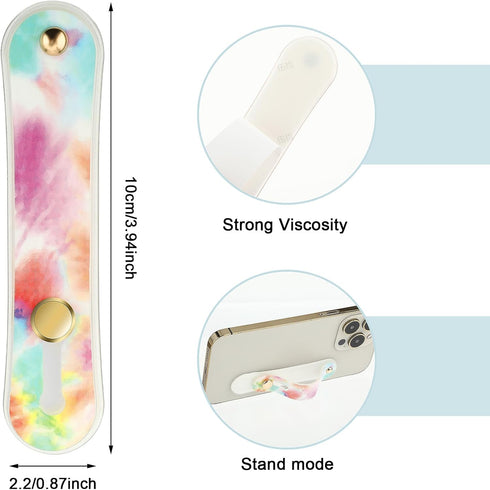 2Pcs Phone Loop Finger Holder, Silicone Phone Grip Phone Finger Strap Stand Universal Portable Finger Kickstand for Most Smartphones (2pcs-Colorfu...